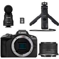 Foto principale Canon EOS R50 Content Creator Kit RF-S 18-45mm + DM-E100 + HG-100TBR + SD 32GB Garanzia Ufficiale Canon