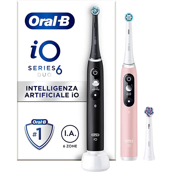 Oral-B iO6 Kit 2 Spazzolini Elettrici Ricaricabili Black Lava / Pink Sand  elettrodomestici cura-della-persona spazzolini-elettrici in offerta su  GENIALPIX