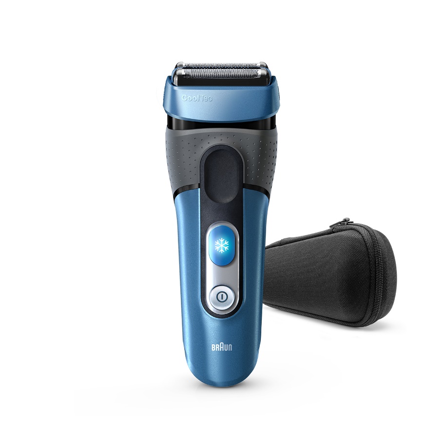 Foto principale Braun Series 3 Cooltec CT4cc Blu e Nero Rasoio Elettrico con Stazione di pulizia Clean & Charge e Custodia
