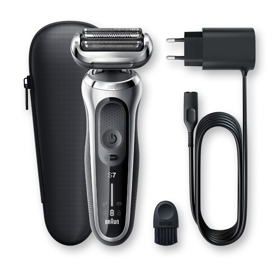 Foto principale Braun Series 7 70-S1000S Silver Rasoio Elettrico Wet&Dry con custodia da viaggio
