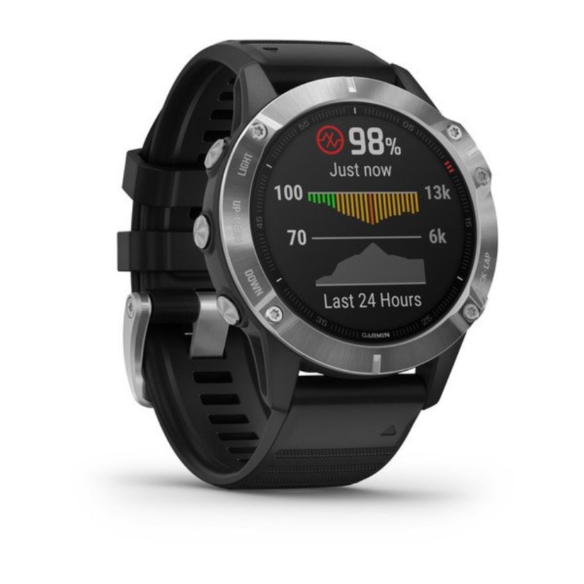 Foto principale Garmin Fenix 6 Smartwatch Silver Black Multisport 47mm cod. 010-02158-00 GPS 10 ATM