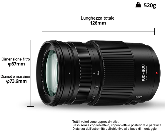 Foto principale Panasonic Obiettivo Lumix 100-300mm F 4-5,6 II G Garanzia Fowa 4 Anni