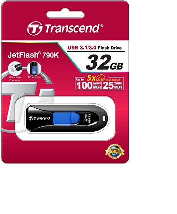 Foto principale Transcend JetFlash 790K 32GB TS32GJF790K Chiavetta USB 3.1 Retrattile