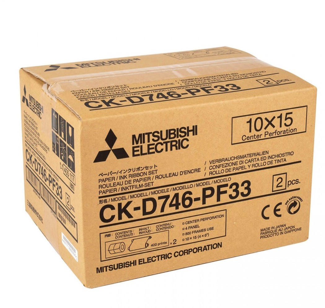 Foto principale Mitsubishi Electric CK-D746-PF33 (Perforated) Carta + Ribbon per 800 Stampe 10x15