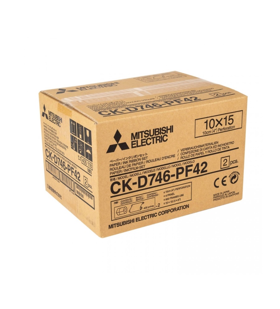 Foto principale Mitsubishi Electric CK-D746-PF42 (Perforated) Carta + Ribbon per 800 Stampe 10x15