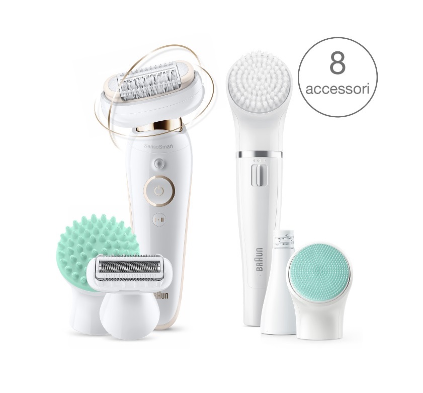 Foto principale Braun Silk-èpil 9 Flex 9300 Epilatore Donna Wet&Dry Testina Flessibile con 8 Accessori